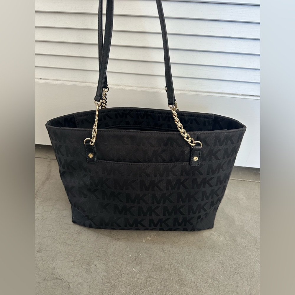 Michael Kors Tote Bag Black with Gold Metal